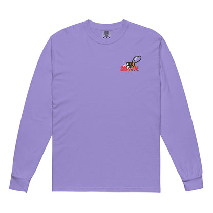 Beesmoove small logo Garment - dyed heavyweight long - sleeve shirt - Beesmoove