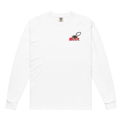 Beesmoove small logo Garment - dyed heavyweight long - sleeve shirt - Beesmoove