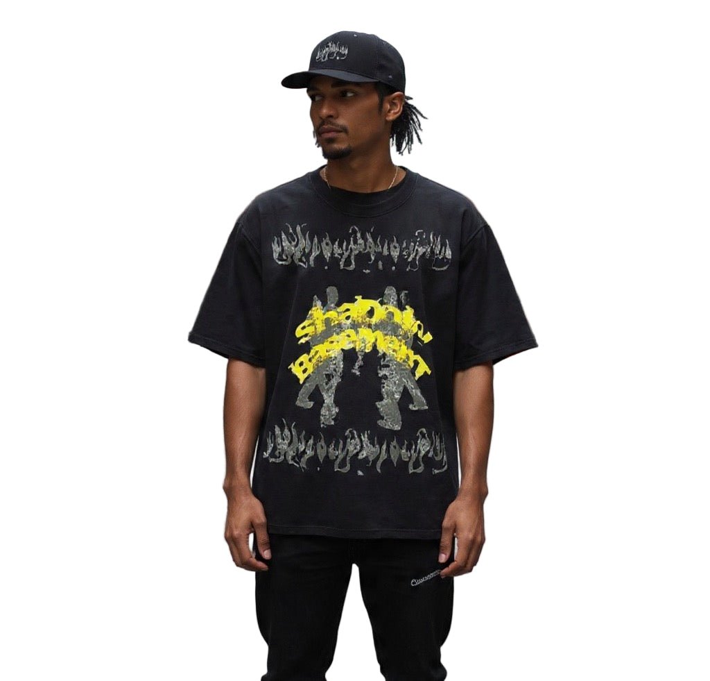 BEESMOOVE Smoked Out Streetwear Loose Drop Shoulder T-Shirt - Beesmoove