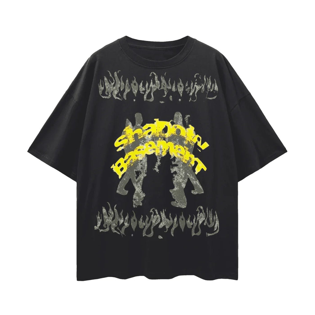 BEESMOOVE Smoked Out Streetwear Loose Drop Shoulder T-Shirt - Beesmoove