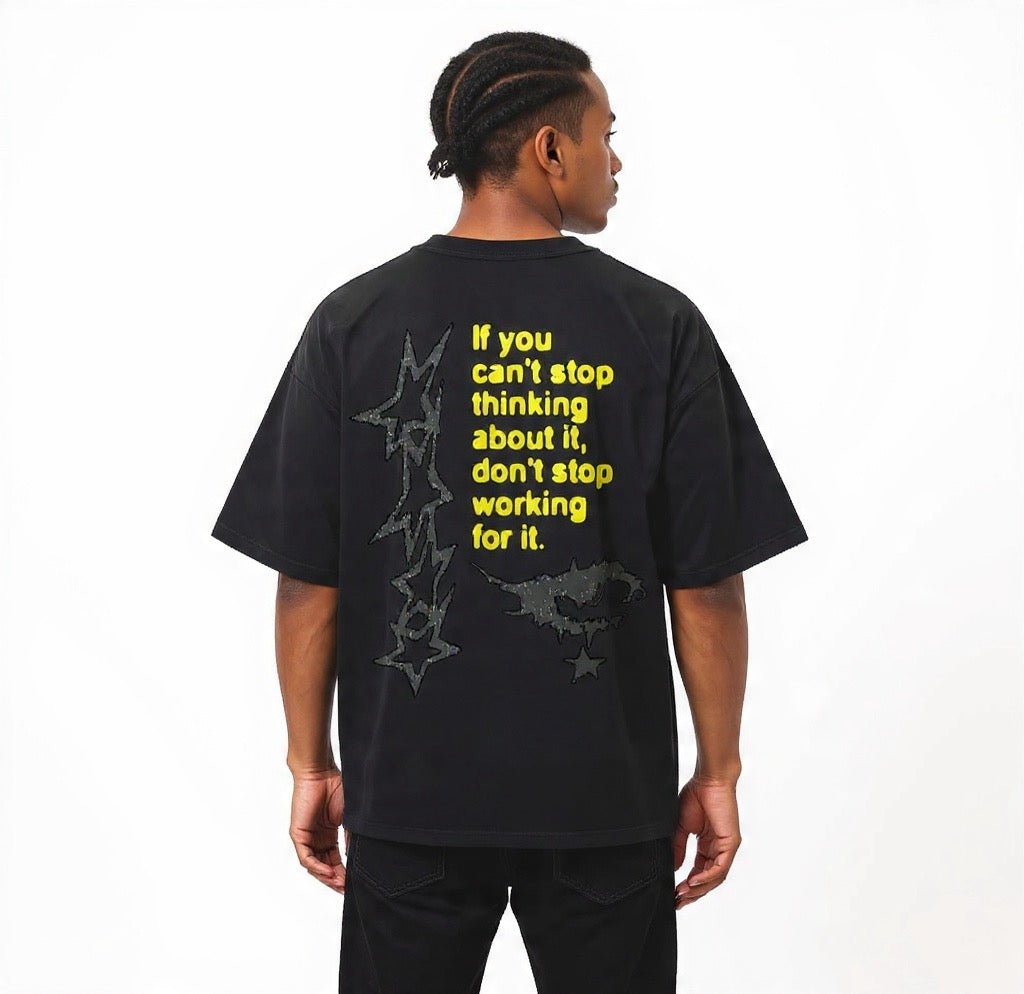 BEESMOOVE Smoked Out Streetwear Loose Drop Shoulder T-Shirt - Beesmoove