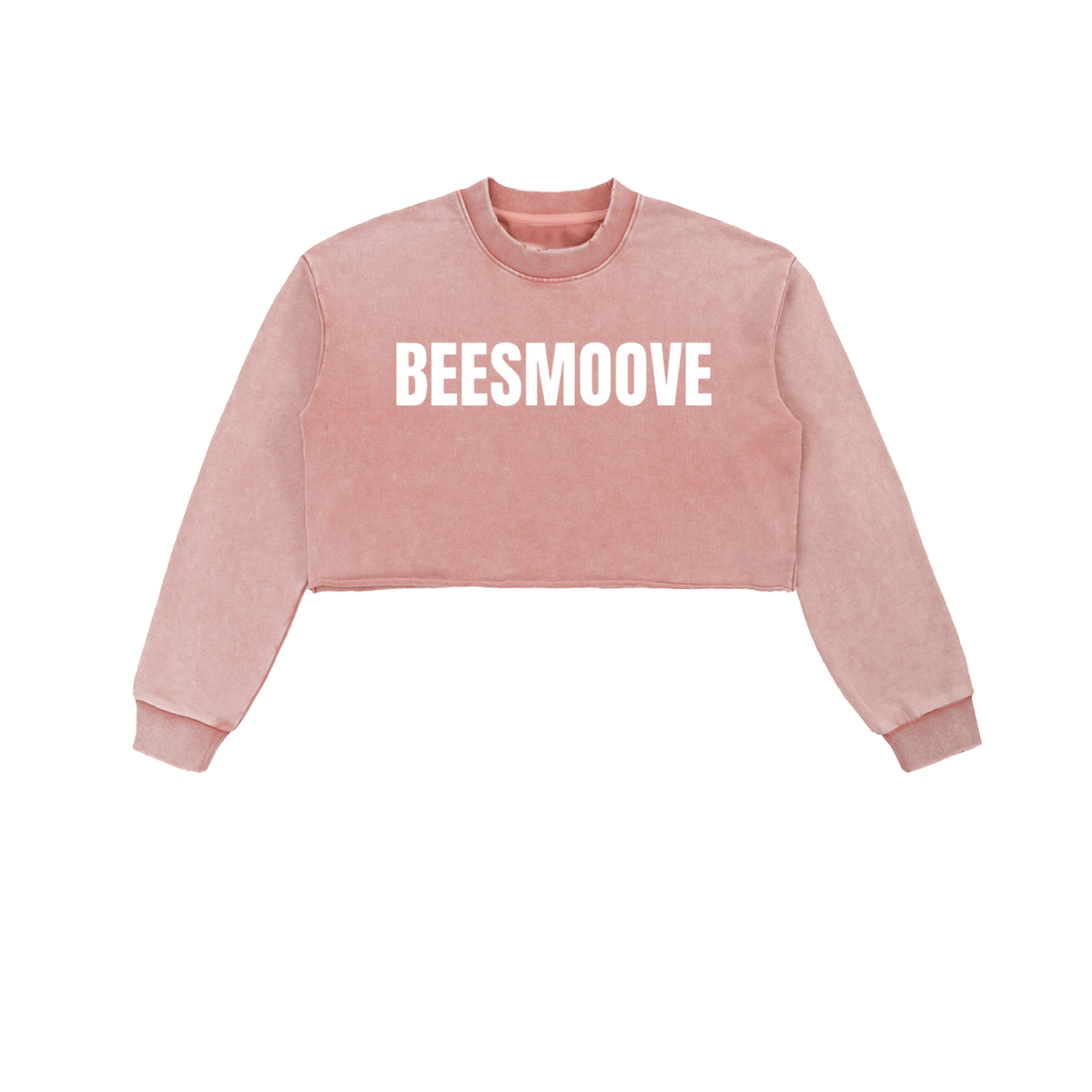 BEESMOOVE Snow Washed Raw Edge Cropped Sweatshirt - Beesmoove