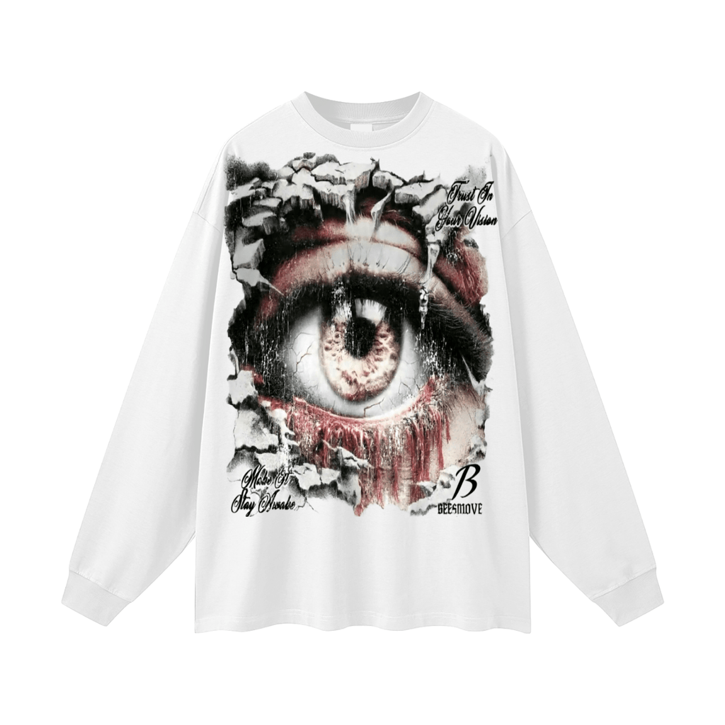 BEESMOOVE Stay Aware Oversized Long Sleeve T-Shirt - Beesmoove