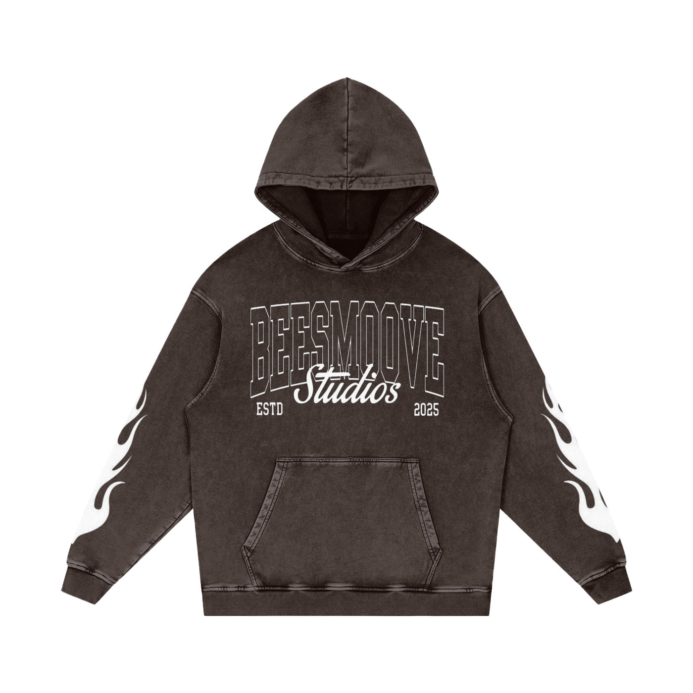 BEESMOOVE STUDIOS Snow Washed Loose Hoodie - Beesmoove