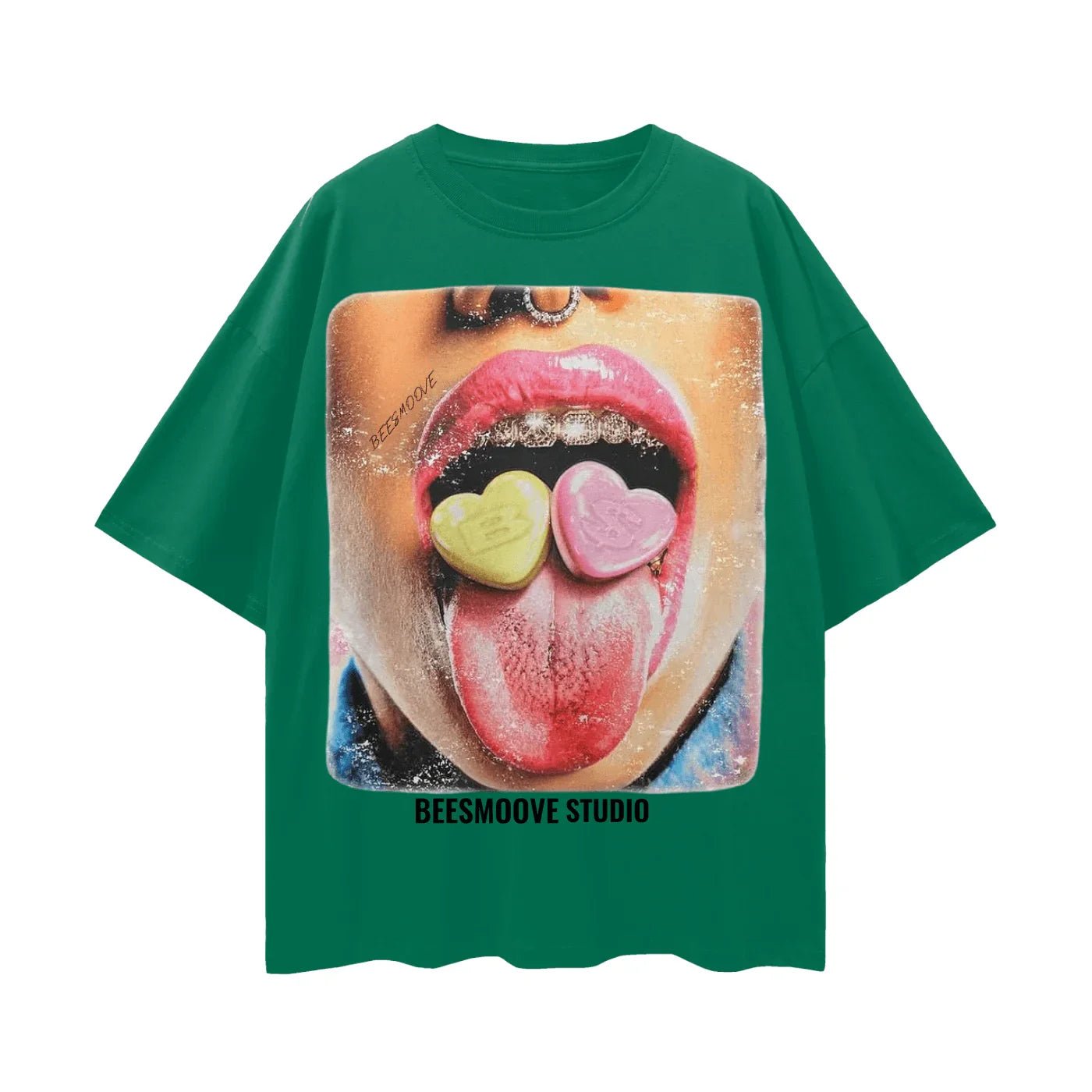 BEESMOOVE Sugar Tongue Oversize Deep Drop Shoulder Tee - Beesmoove