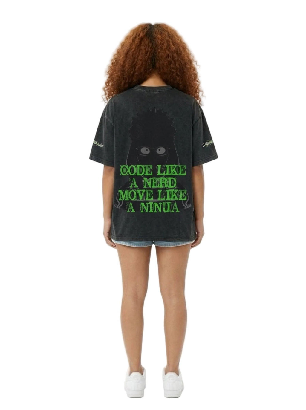 BEESMOOVE Terrell Ninja Code Loose Drop Shoulder T-Shirt - Beesmoove