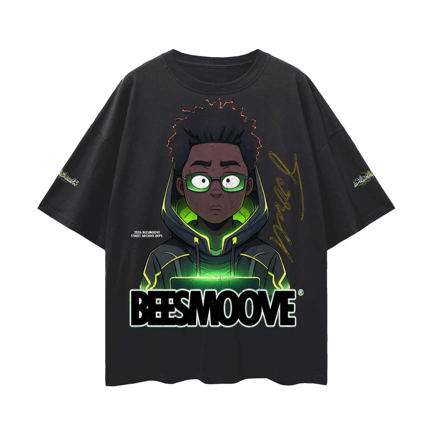 BEESMOOVE Terrell Ninja Code Loose Drop Shoulder T-Shirt - Beesmoove