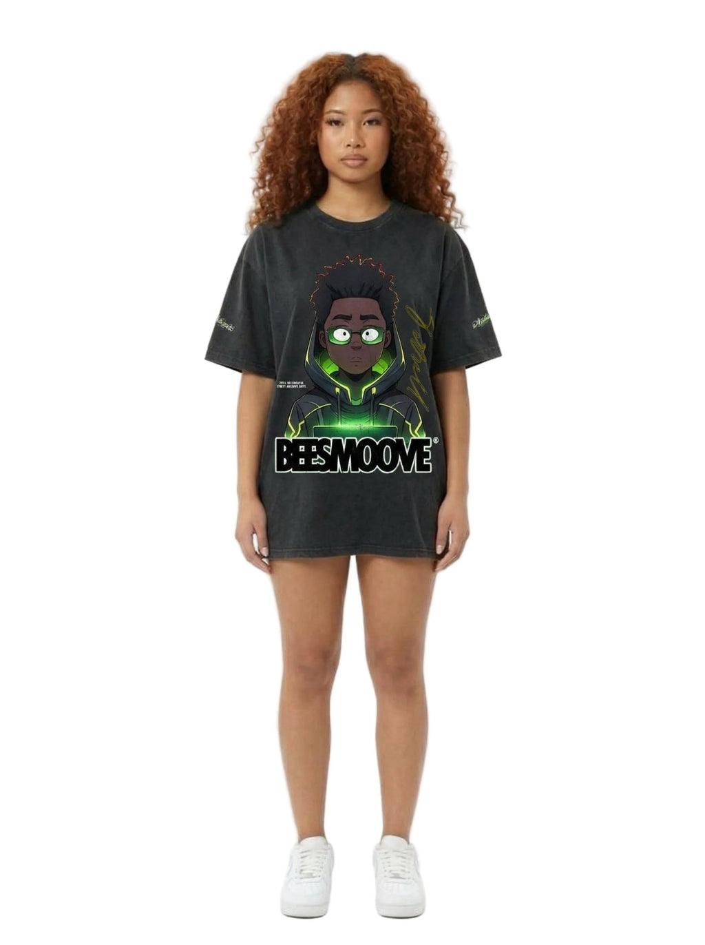 BEESMOOVE Terrell Ninja Code Loose Drop Shoulder T-Shirt - Beesmoove