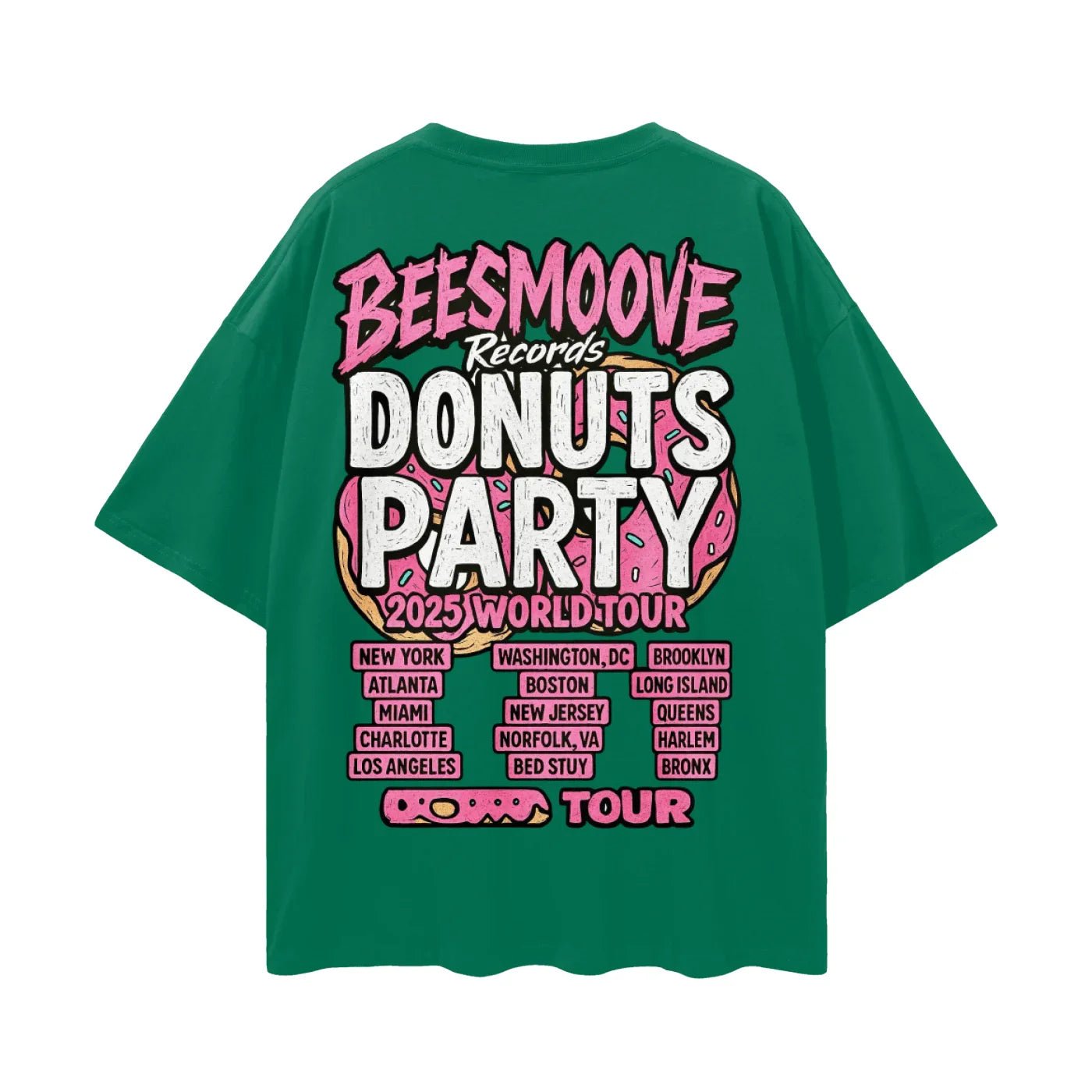 BEESMOOVE THE DONUT TAKEOVER 2025 Oversize Deep Drop Shoulder Tee - Beesmoove
