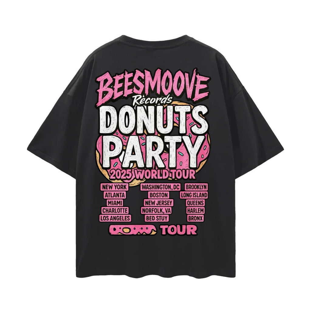 BEESMOOVE THE DONUT TAKEOVER 2025 Oversize Deep Drop Shoulder Tee - Beesmoove