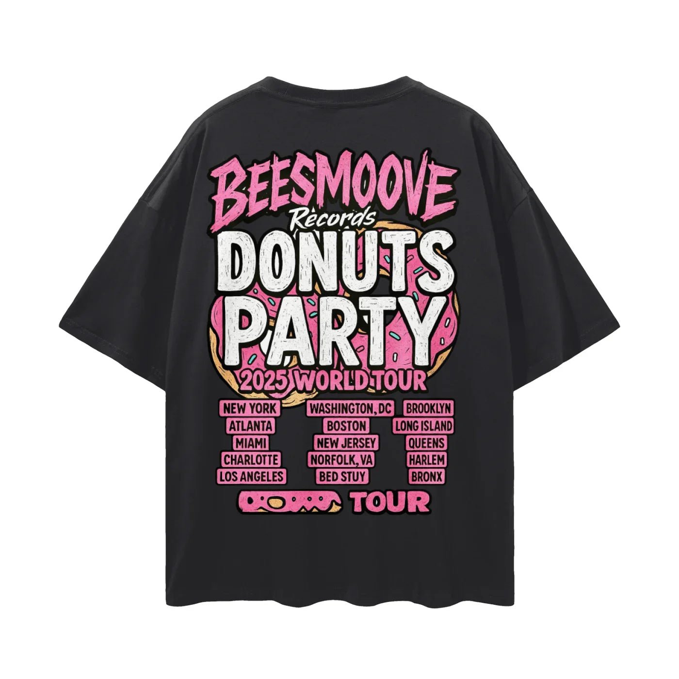 BEESMOOVE THE DONUT TAKEOVER 2025 Oversize Deep Drop Shoulder Tee - Beesmoove