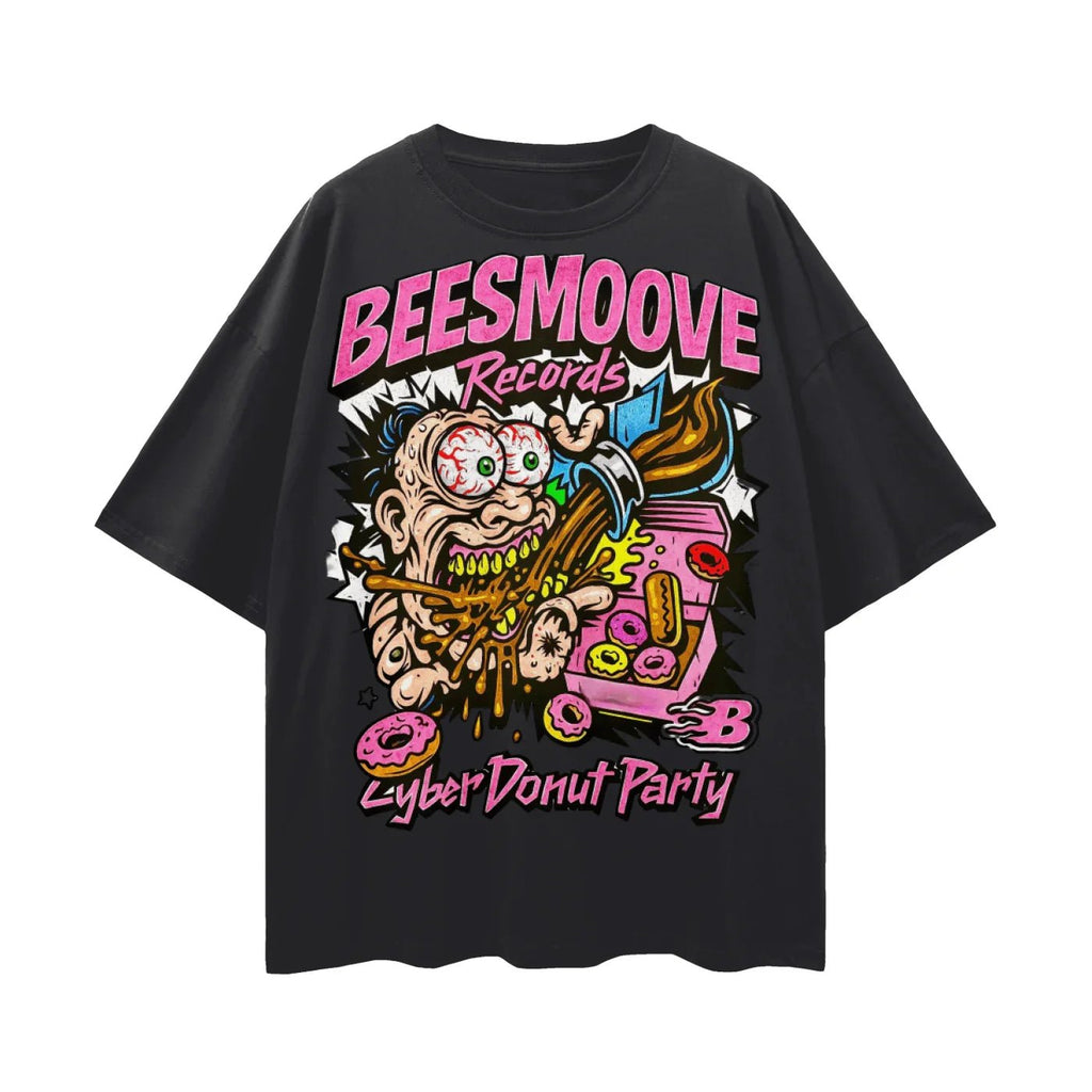 BEESMOOVE THE DONUT TAKEOVER 2025 Oversize Deep Drop Shoulder Tee - Beesmoove