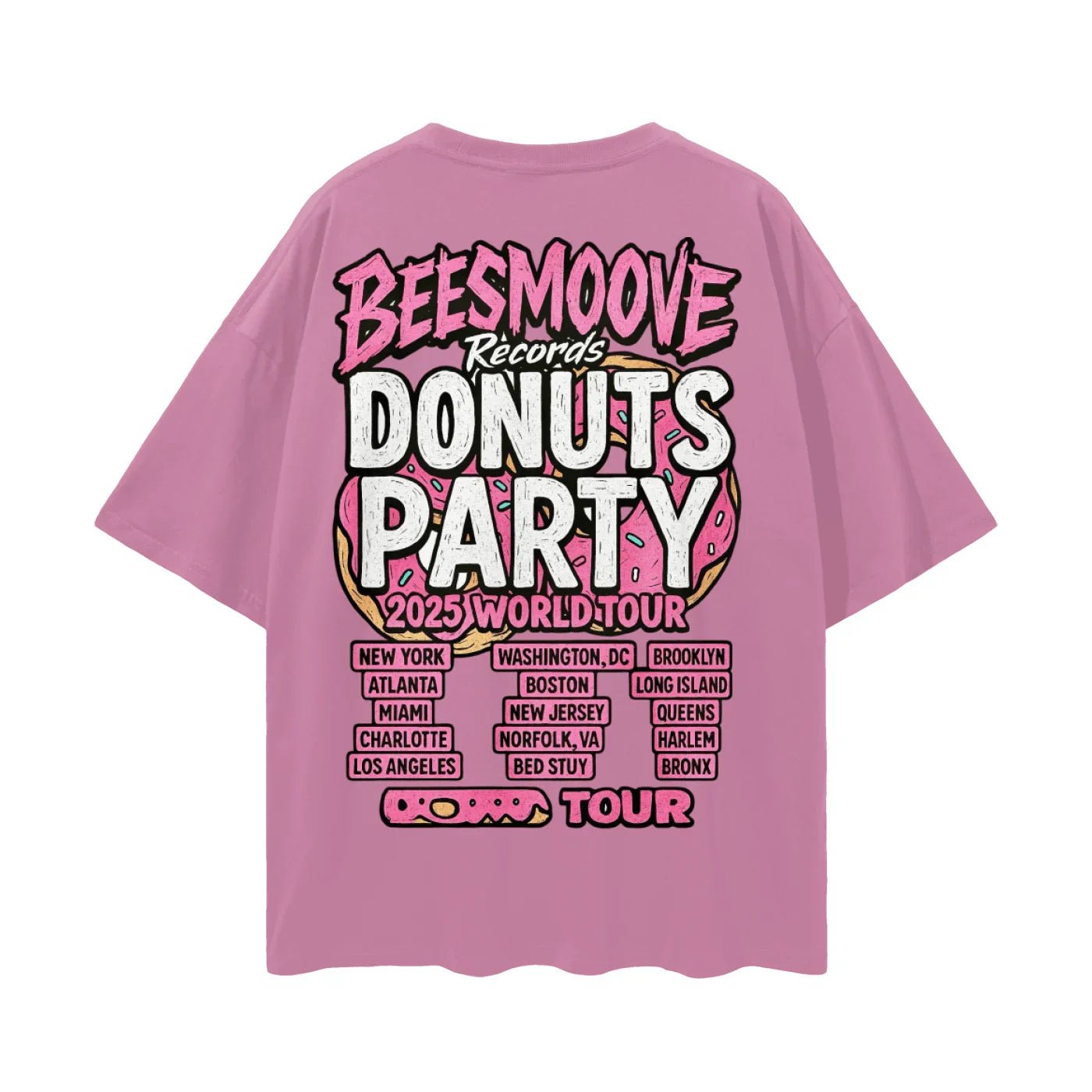 BEESMOOVE THE DONUT TAKEOVER 2025 Oversize Deep Drop Shoulder Tee - Beesmoove