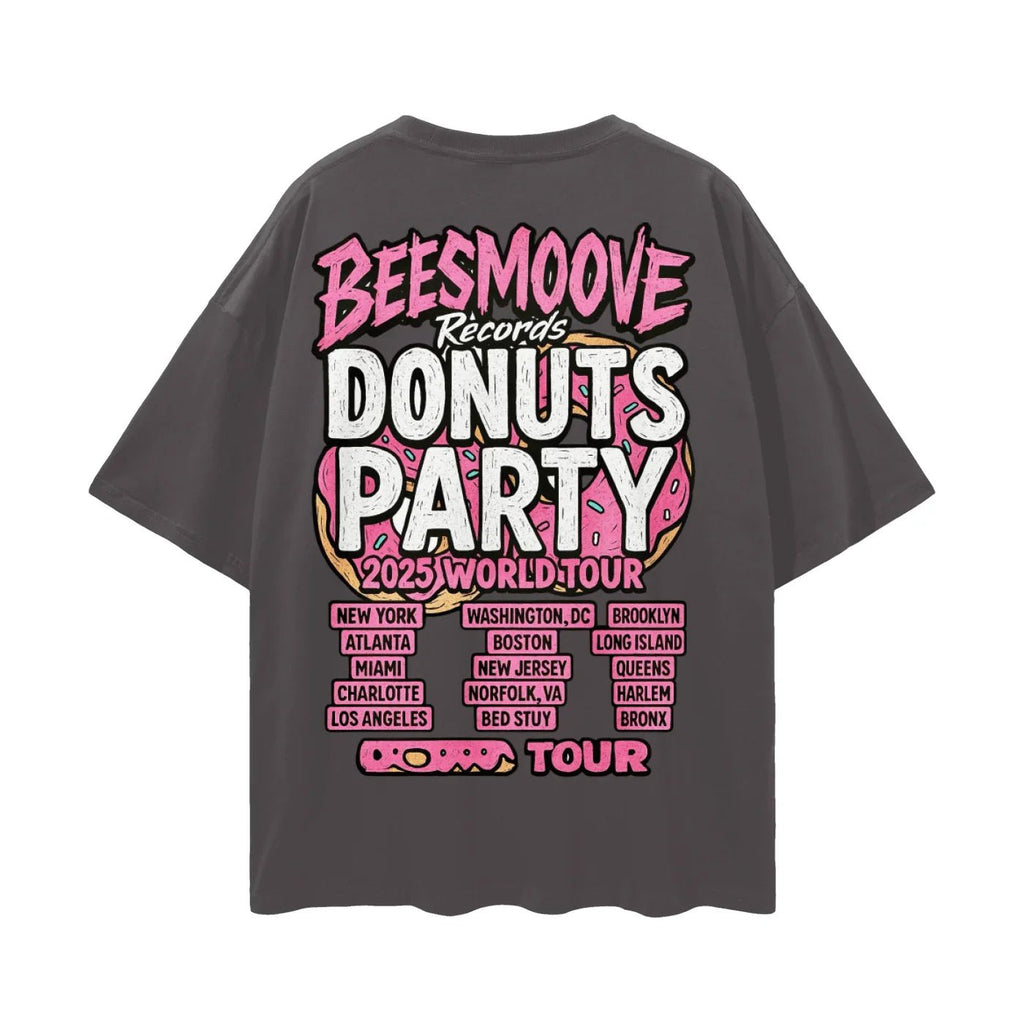 BEESMOOVE THE DONUT TAKEOVER 2025 Oversize Deep Drop Shoulder Tee - Beesmoove