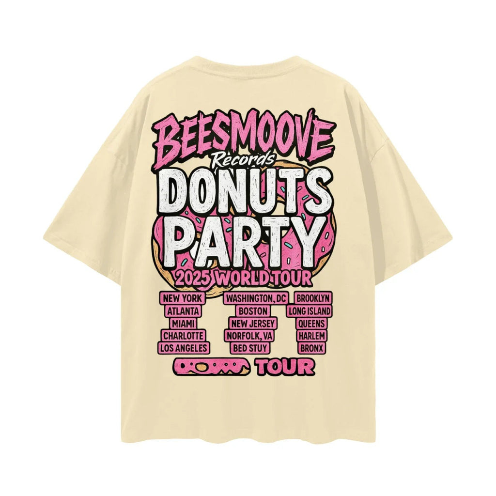 BEESMOOVE THE DONUT TAKEOVER 2025 Oversize Deep Drop Shoulder Tee - Beesmoove