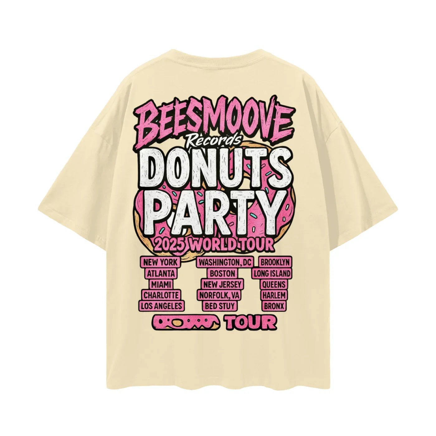 BEESMOOVE THE DONUT TAKEOVER 2025 Oversize Deep Drop Shoulder Tee - Beesmoove