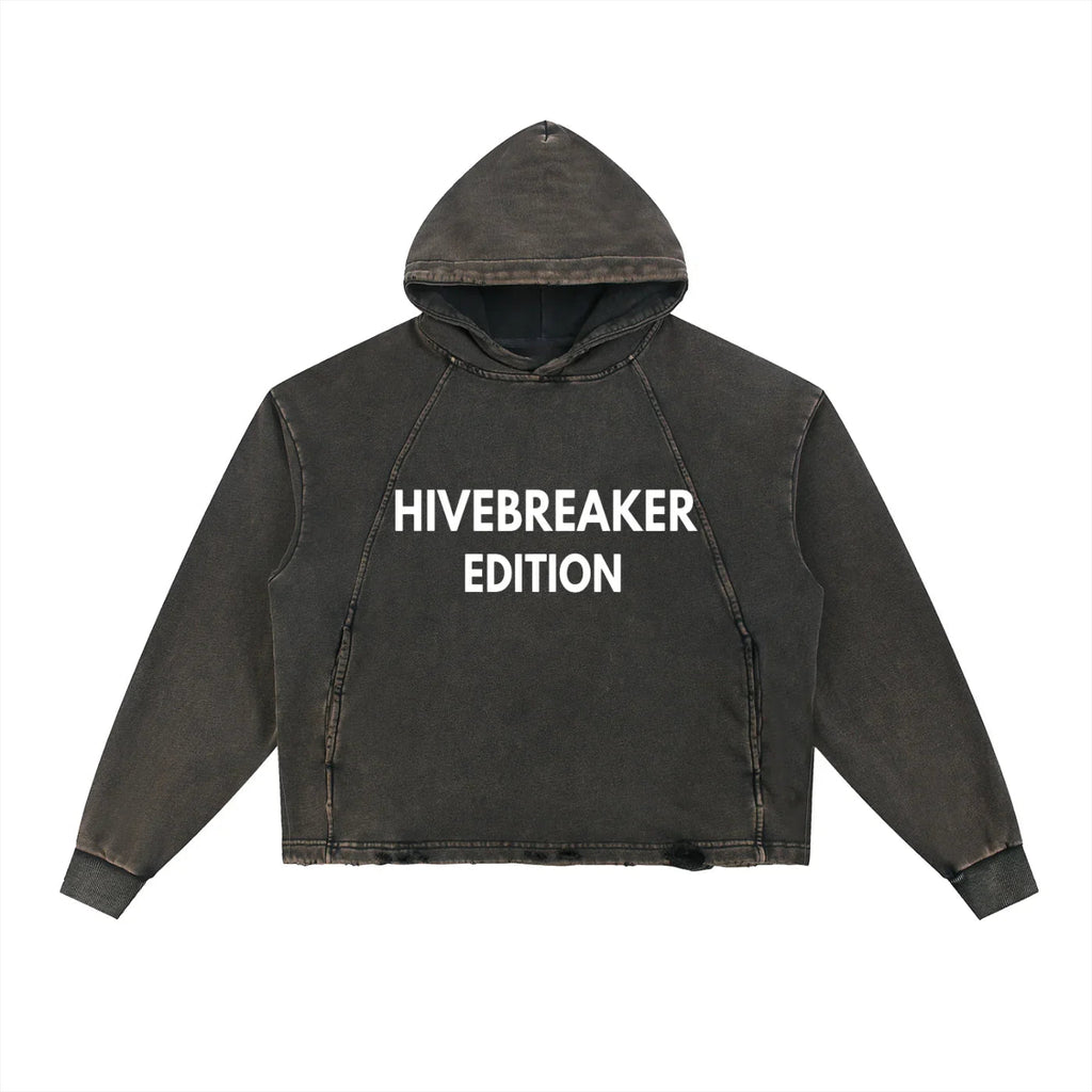 BEESMOOVE The Hivebreaker Statement Vintage Washed Frayed - Hoodie - Beesmoove