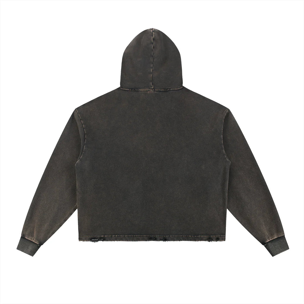 BEESMOOVE The Hivebreaker Statement Vintage Washed Frayed - Hoodie - Beesmoove
