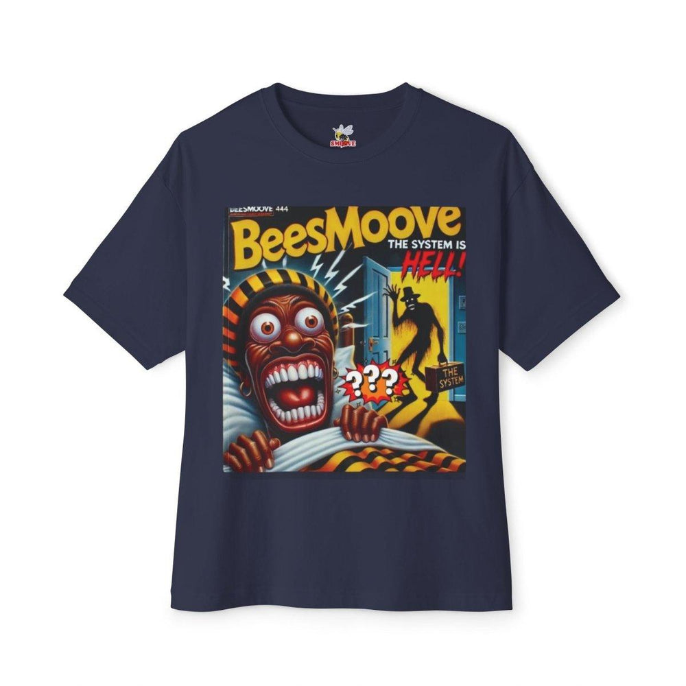 Beesmoove the system is hell magazine Oversized Boxy Tee - Beesmoove 