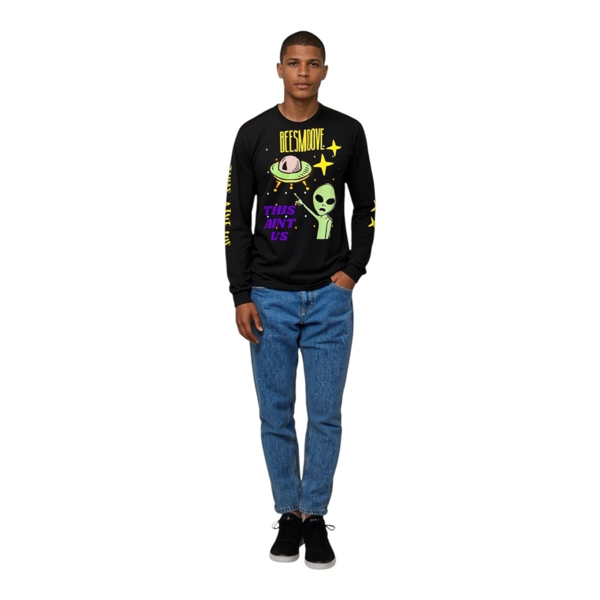 Beesmoove this ain’t us Garment - dyed heavyweight long - sleeve shirt - Beesmoove