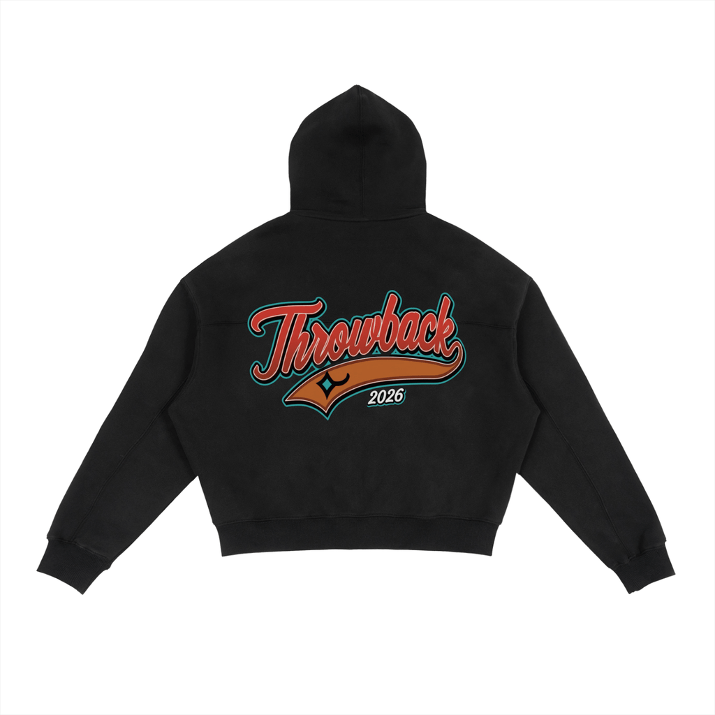 BEESMOOVE Throwback Frequency 2026 Zip - Up Boxy Hoodie - Beesmoove