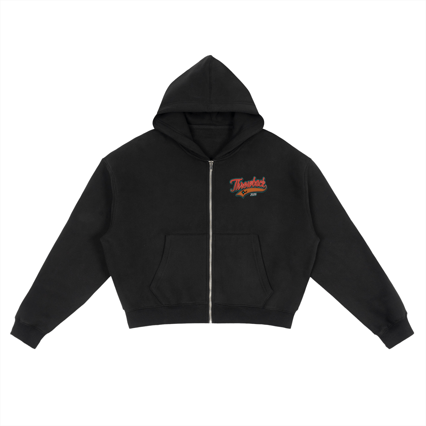BEESMOOVE Throwback Frequency 2026 Zip - Up Boxy Hoodie - Beesmoove
