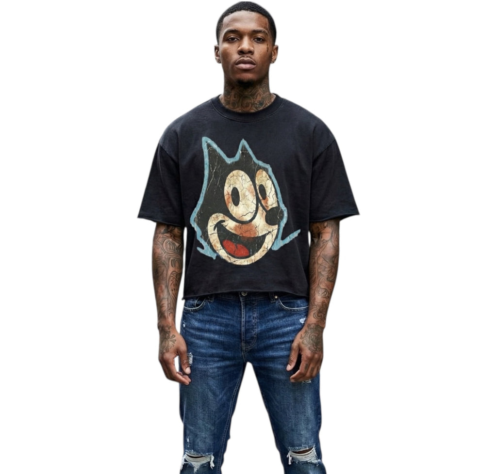 BEESMOOVE (throwback)FELIX Raw Edge T-Shirt - Beesmoove