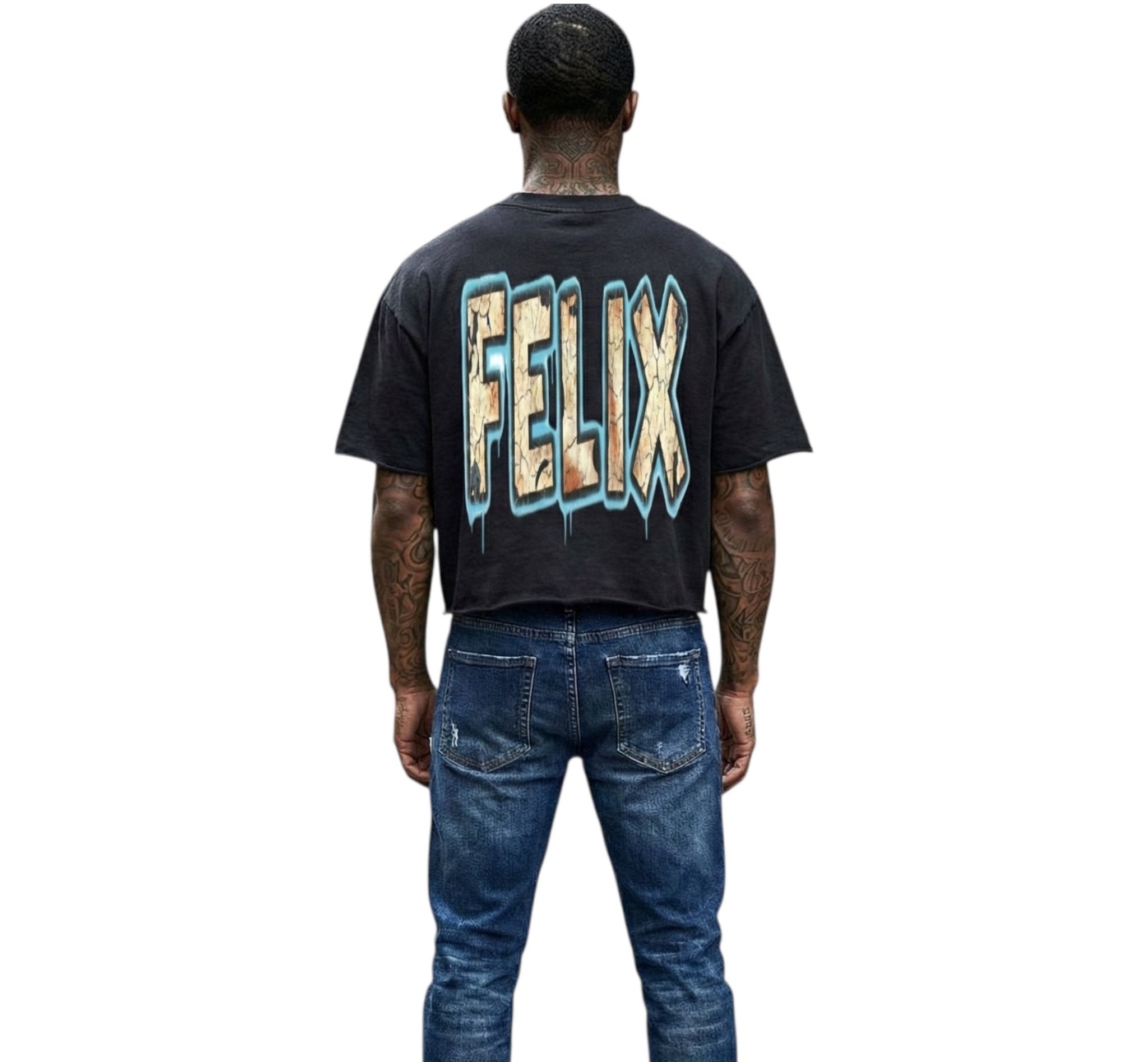 BEESMOOVE (throwback)FELIX Raw Edge T-Shirt - Beesmoove