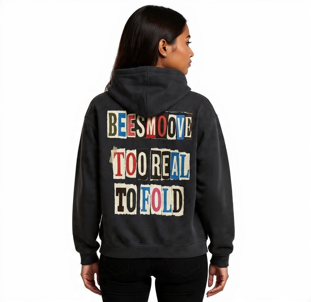 BEESMOOVE Too Real to Fold Edition Zipper Boxy Fleece Hoodie - Beesmoove