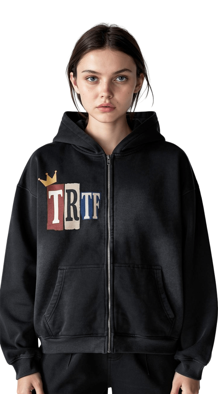 BEESMOOVE Too Real to Fold Edition Zipper Boxy Fleece Hoodie - Beesmoove