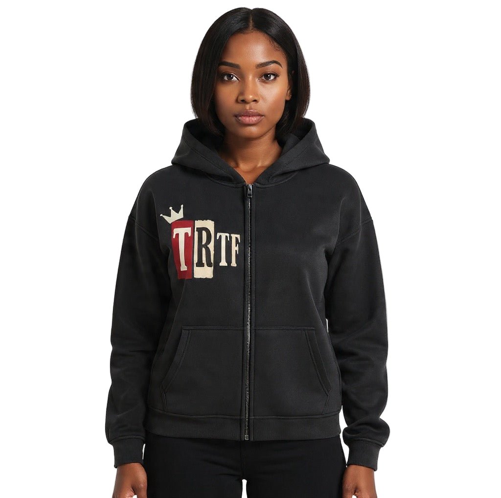 BEESMOOVE Too Real to Fold Edition Zipper Boxy Fleece Hoodie - Beesmoove