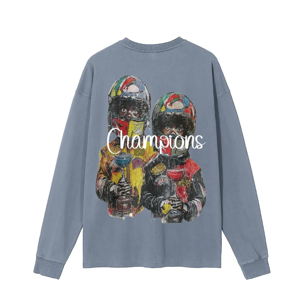 BEESMOOVE Trophy Champions Washed Long Sleeve T-Shirt - Beesmoove