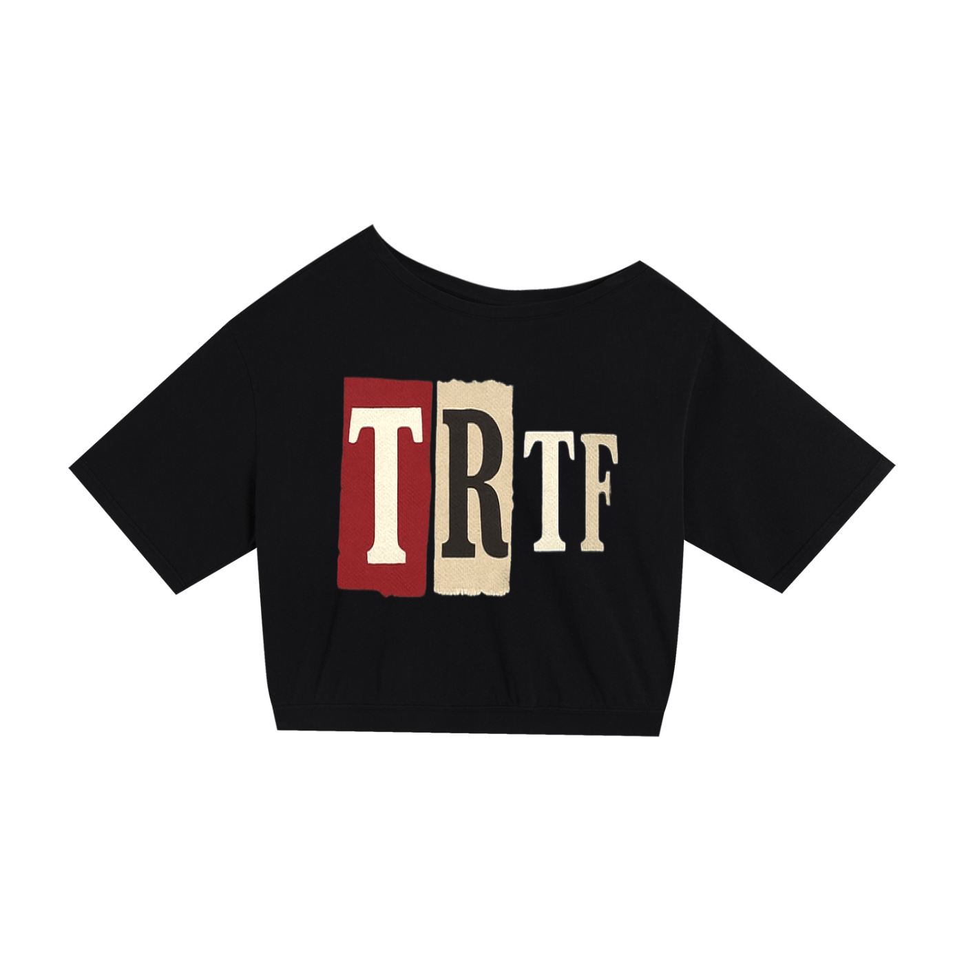 BEESMOOVE T.R.T.F Asymmetric Shoulder Oversized Cotton T-Shirt - Beesmoove