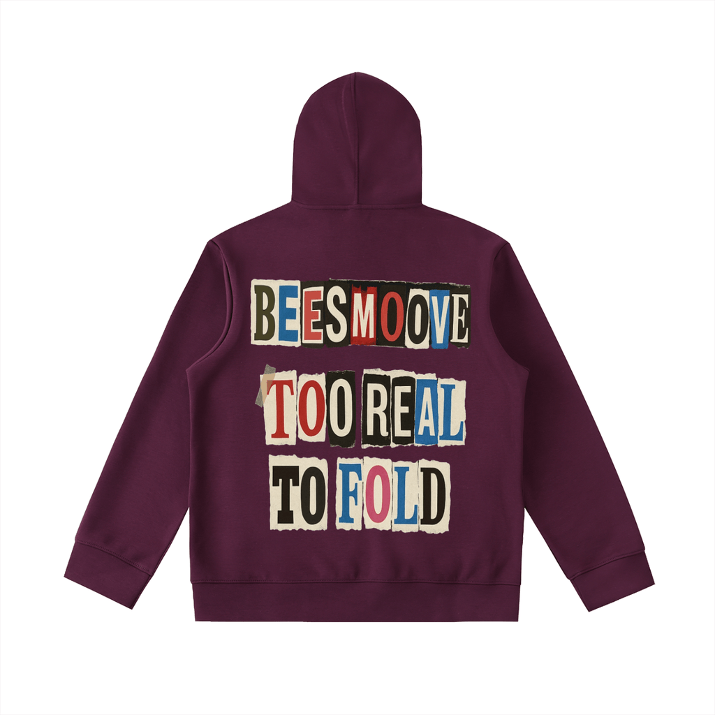 BEESMOOVE T.R.T.F Essential Heavyweight High Neck Zip - Up Hoodie - Beesmoove