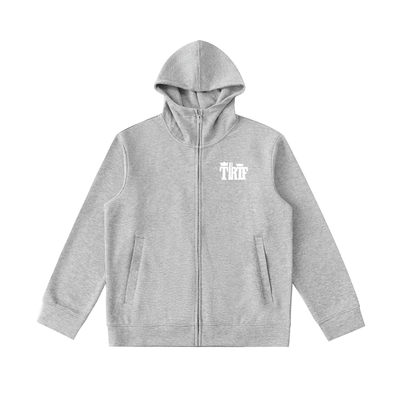 BEESMOOVE T.R.T.F Essential Heavyweight High Neck Zip - Up Hoodie - Beesmoove