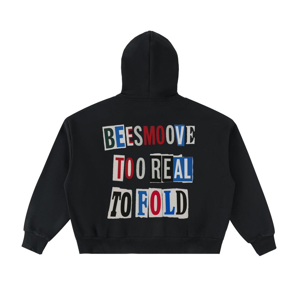 BEESMOOVE T.R.T.F Fleeced Full - Zip Boxy Hoodie - Beesmoove