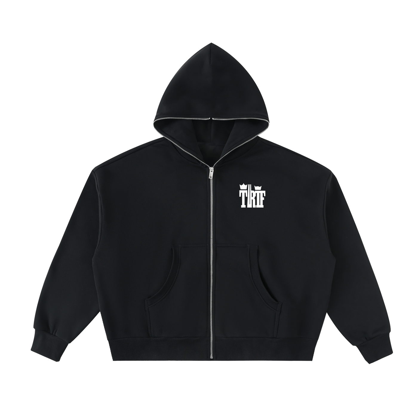 BEESMOOVE T.R.T.F Fleeced Full - Zip Boxy Hoodie - Beesmoove