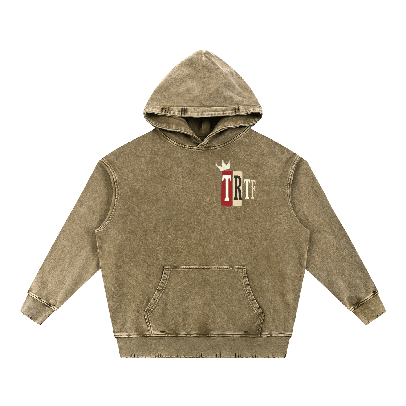 BEESMOOVE T.R.T.F Wash Hand - Frayed Heavyweight Hoodie - Beesmoove
