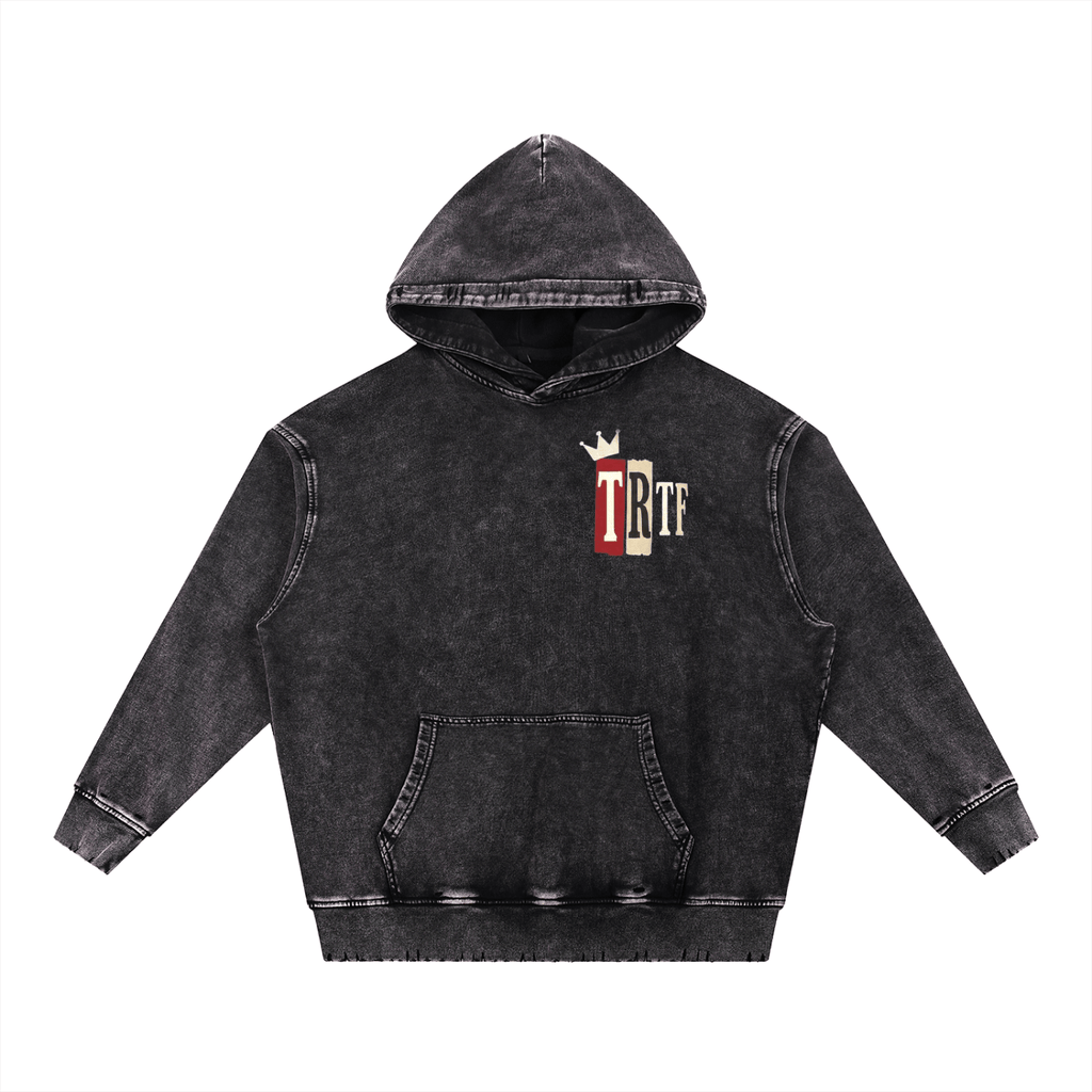 BEESMOOVE T.R.T.F Wash Hand - Frayed Heavyweight Hoodie - Beesmoove