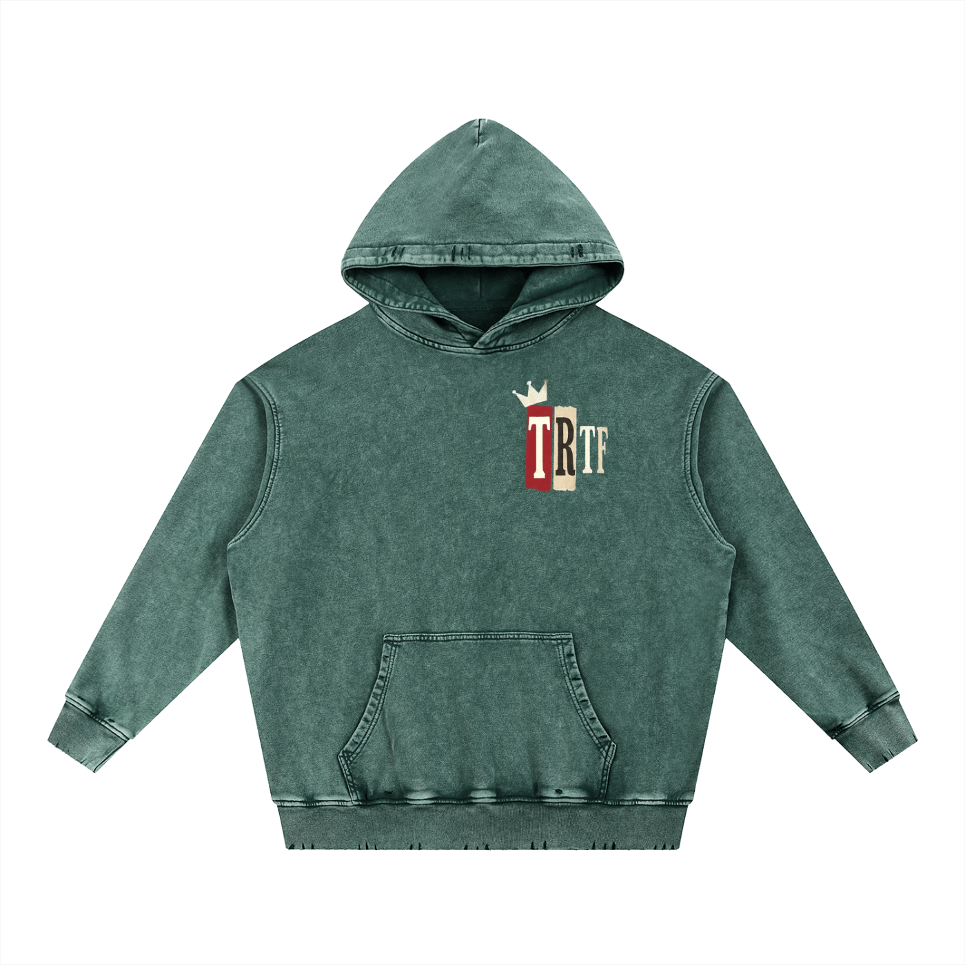 BEESMOOVE T.R.T.F Wash Hand - Frayed Heavyweight Hoodie - Beesmoove
