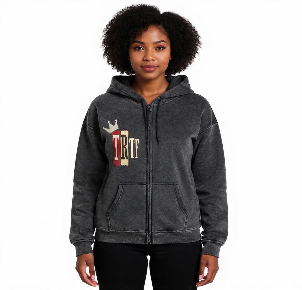 BEESMOOVE T.R.T.F Zip - Through Boxy Fleece Hoodie - Beesmoove