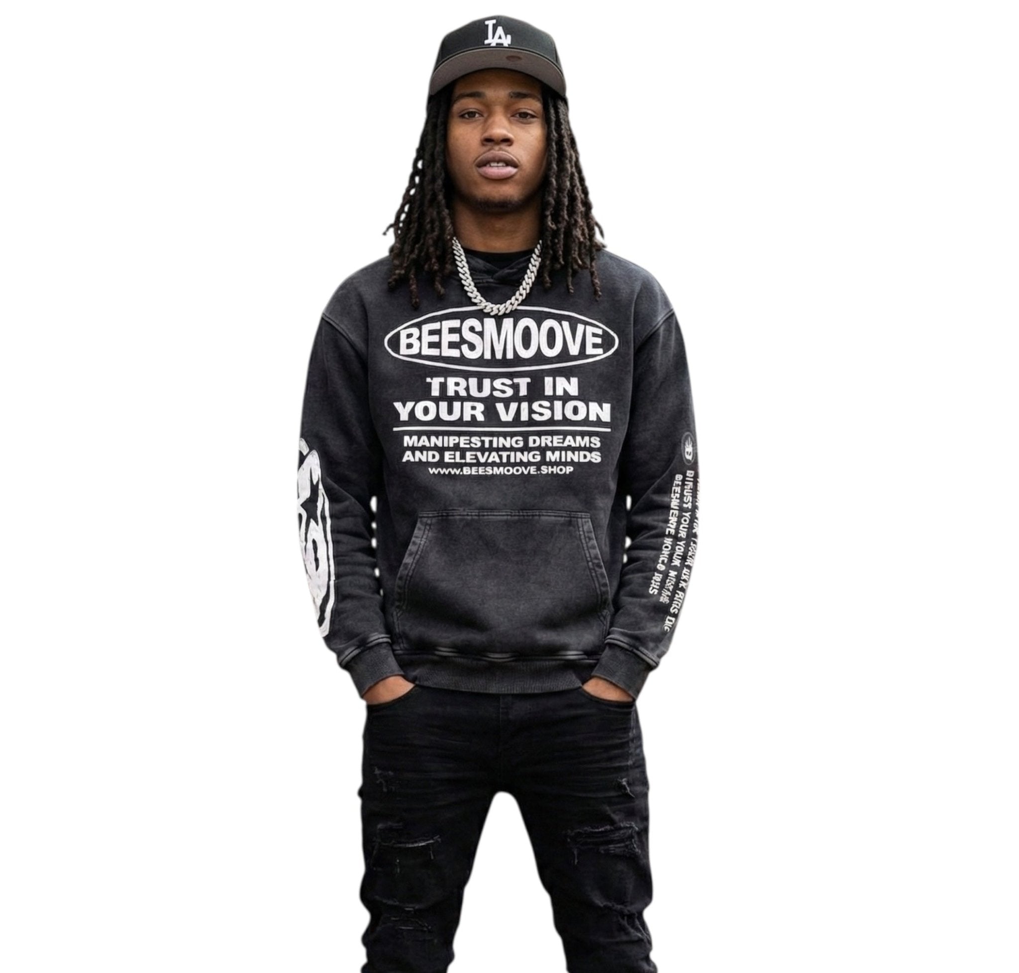 BEESMOOVE Trust in your vision Washed Loose Cotton Hoodie - Beesmoove