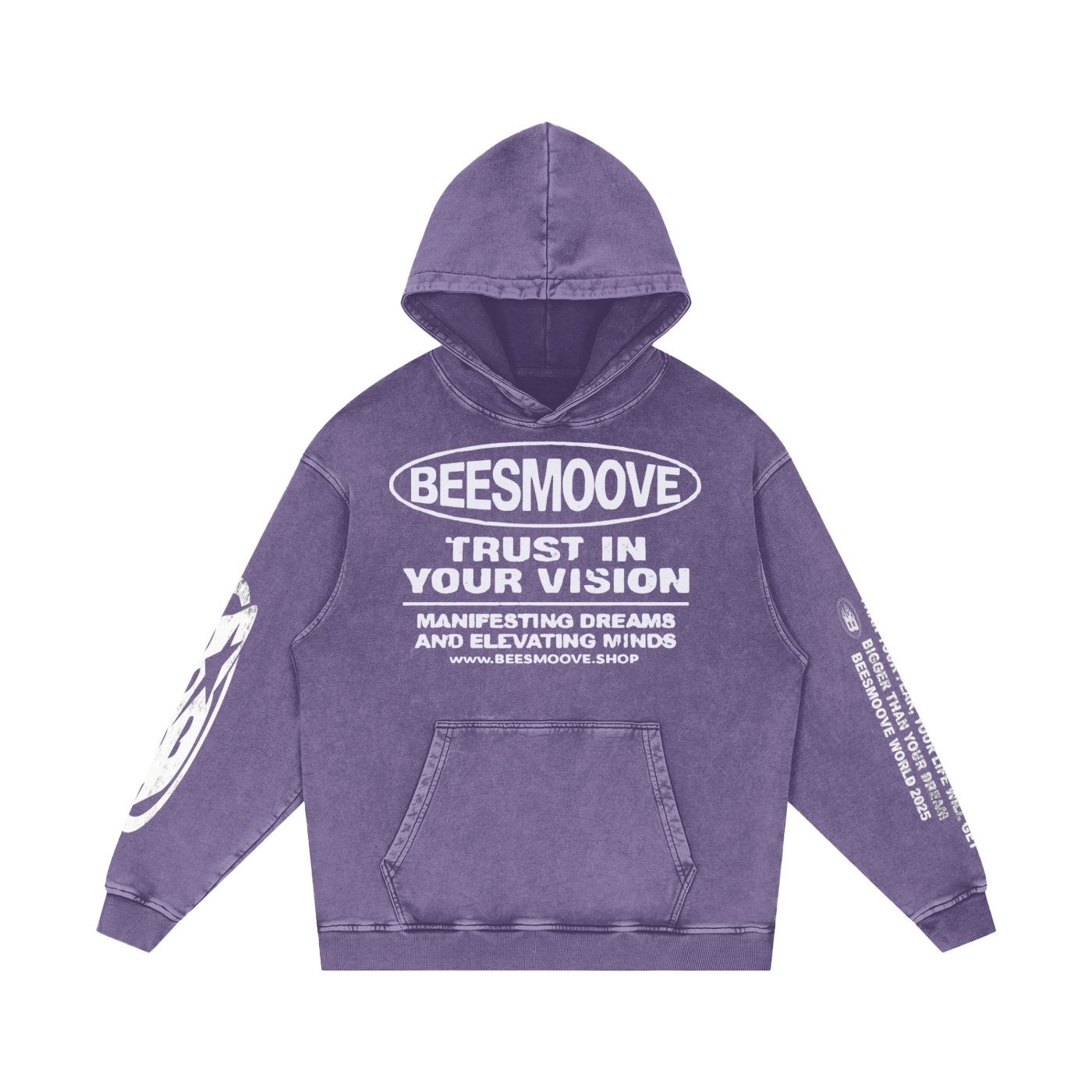 BEESMOOVE Trust in your vision Washed Loose Cotton Hoodie - Beesmoove
