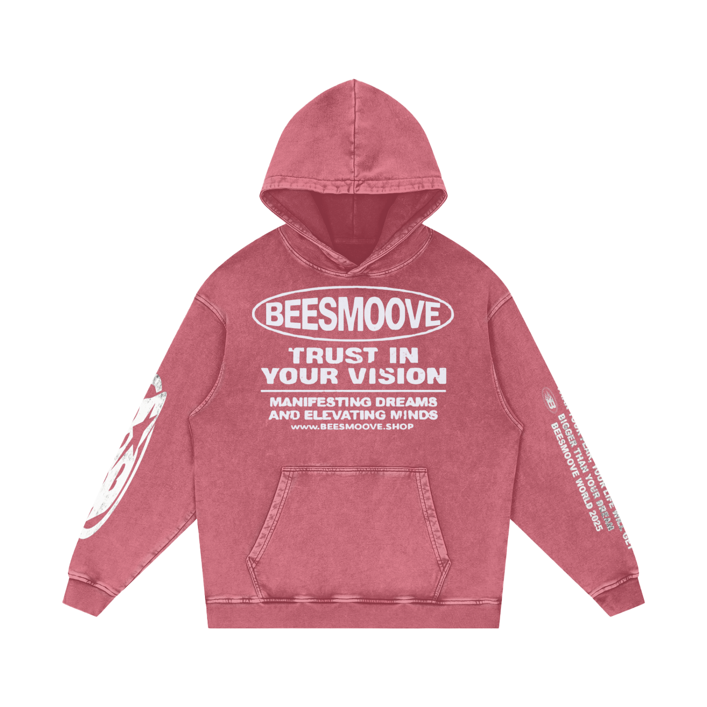 BEESMOOVE Trust in your vision Washed Loose Cotton Hoodie - Beesmoove