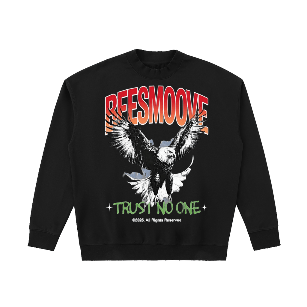 BEESMOOVE Trust No One Drop Shoulder Crewneck Sweatshirt - Beesmoove