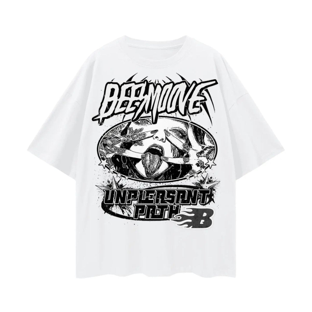 Beesmoove Unpleasant Odyssey Oversize Deep Drop Shoulder Tee - Beesmoove