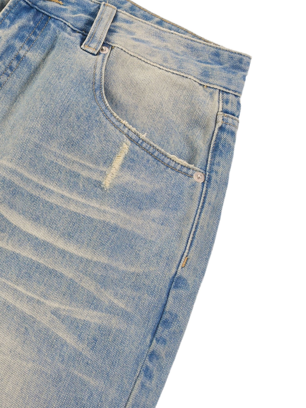 BEESMOOVE v1 Sun Fade Raw Hem Denim Jeans - Beesmoove