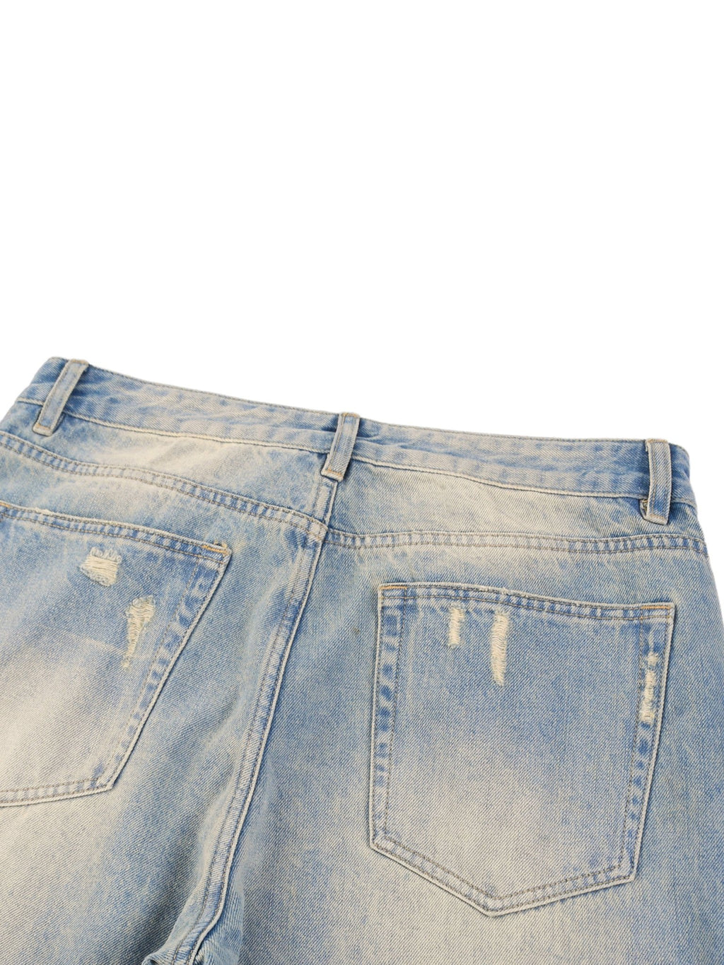 BEESMOOVE v1 Sun Fade Raw Hem Denim Jeans - Beesmoove