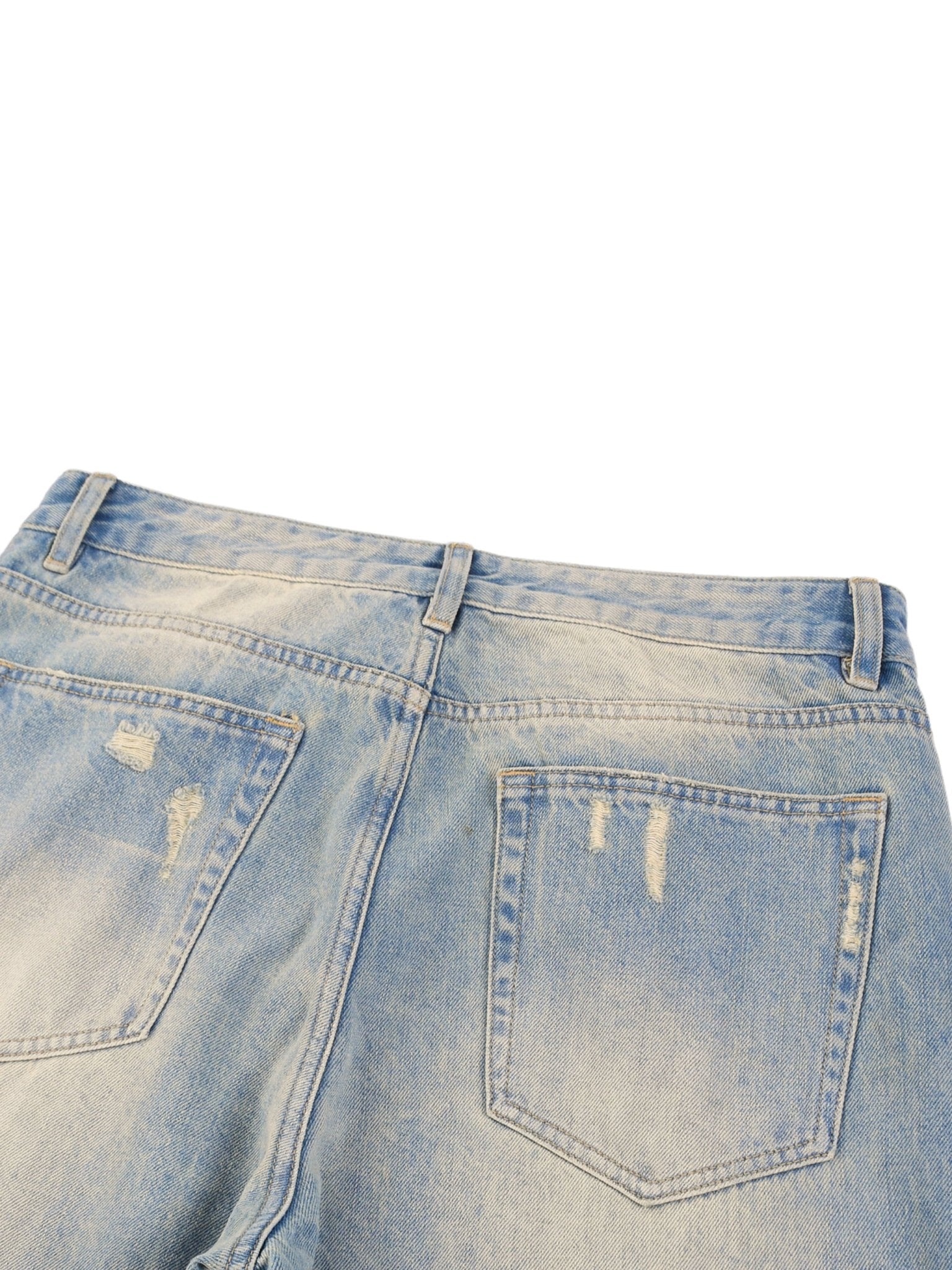 BEESMOOVE v1 Sun Fade Raw Hem Denim Jeans - Beesmoove
