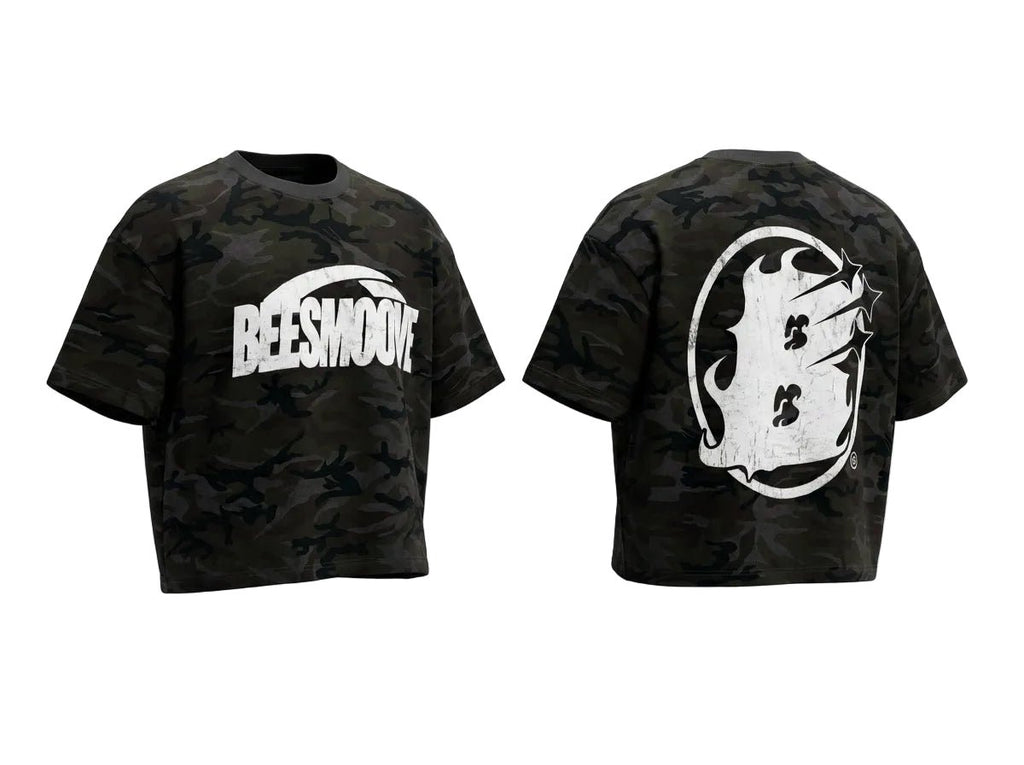 BEESMOOVE: War Within Camo Boxy T-Shirt - Beesmoove